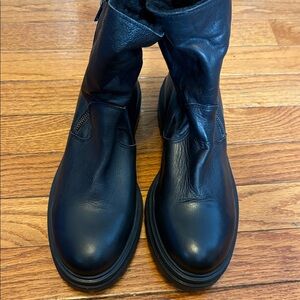 Black Leather Combat Boots